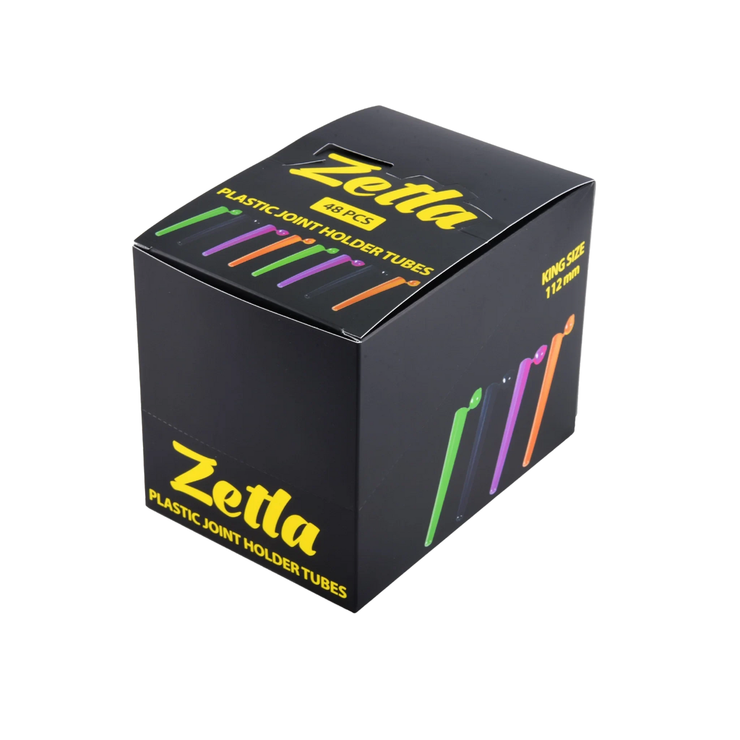 Zetla Plastic Joint Tubes 112mm – Airtight Pre-Roll Joint Case (48 Pack, Color Mix)