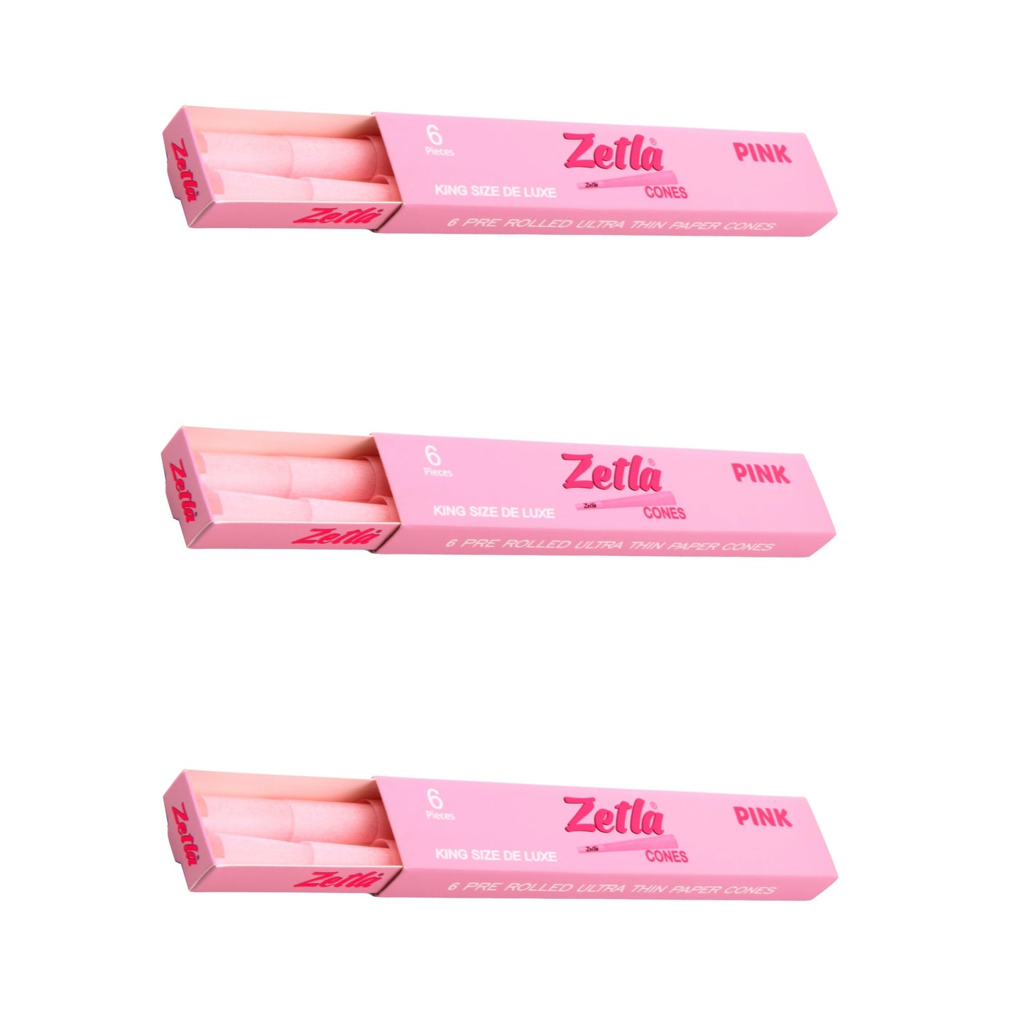 Pre-Rolled Cones Zetla Pink King Size De Luxe (6 Pcs)