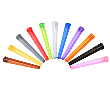 Zetla Plastic Joint Tubes 112mm - Transparent Airtight Pre-Roll Joint Case | 48-Pack