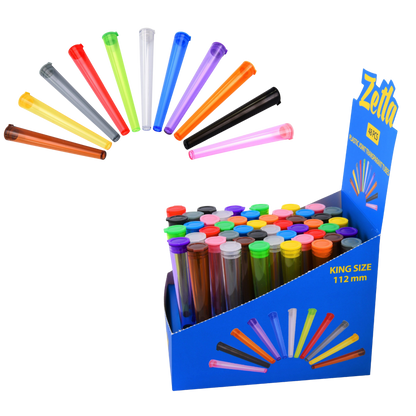 Zetla Plastic Joint Tubes 112mm - Transparent Airtight Pre-Roll Joint Case | 48-Pack