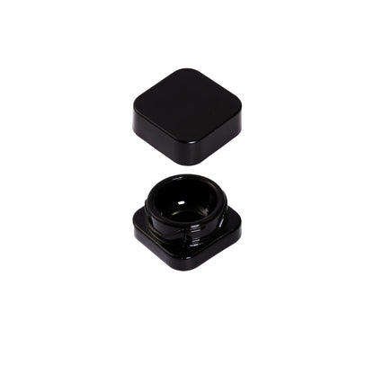 5 ML Black Square Glass Jar Child Resistant Black Lid Per 50 Pcs