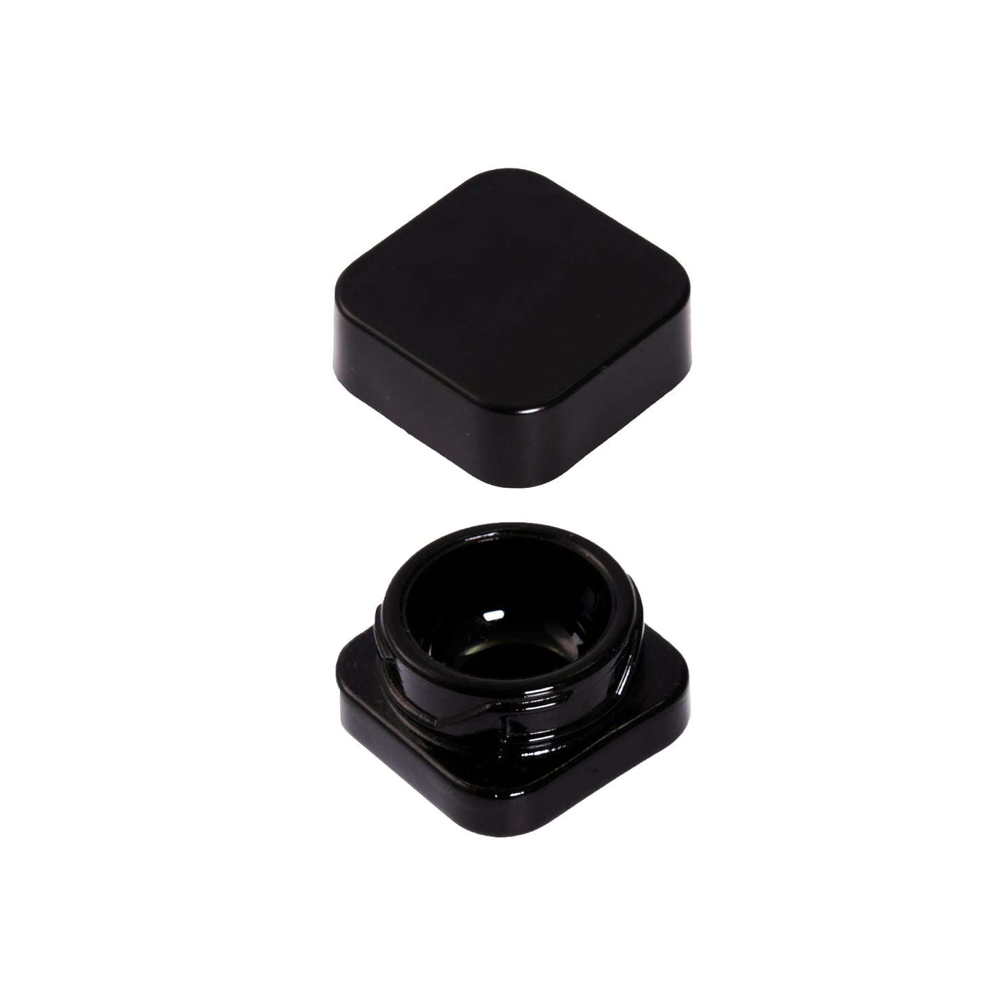 9 ML Black Square Glass JAR Child Resistant Black Lid Per 50 Pcs