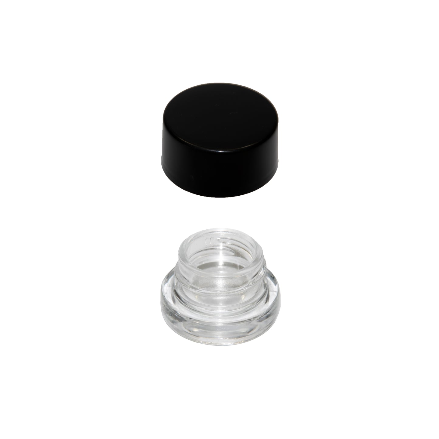 5 ML Round Glass Jar Child Resistant Black Lid Per 50 Pcs