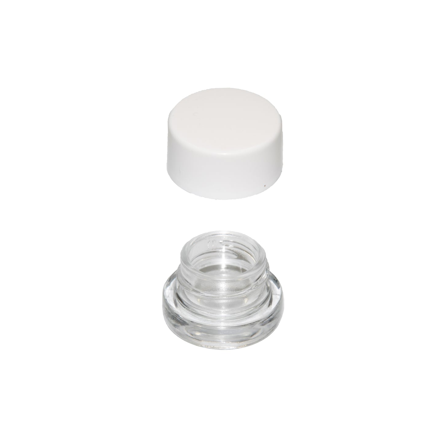 5 ML Round Glass Jar Child Resistant White Lid Per 50 Pcs