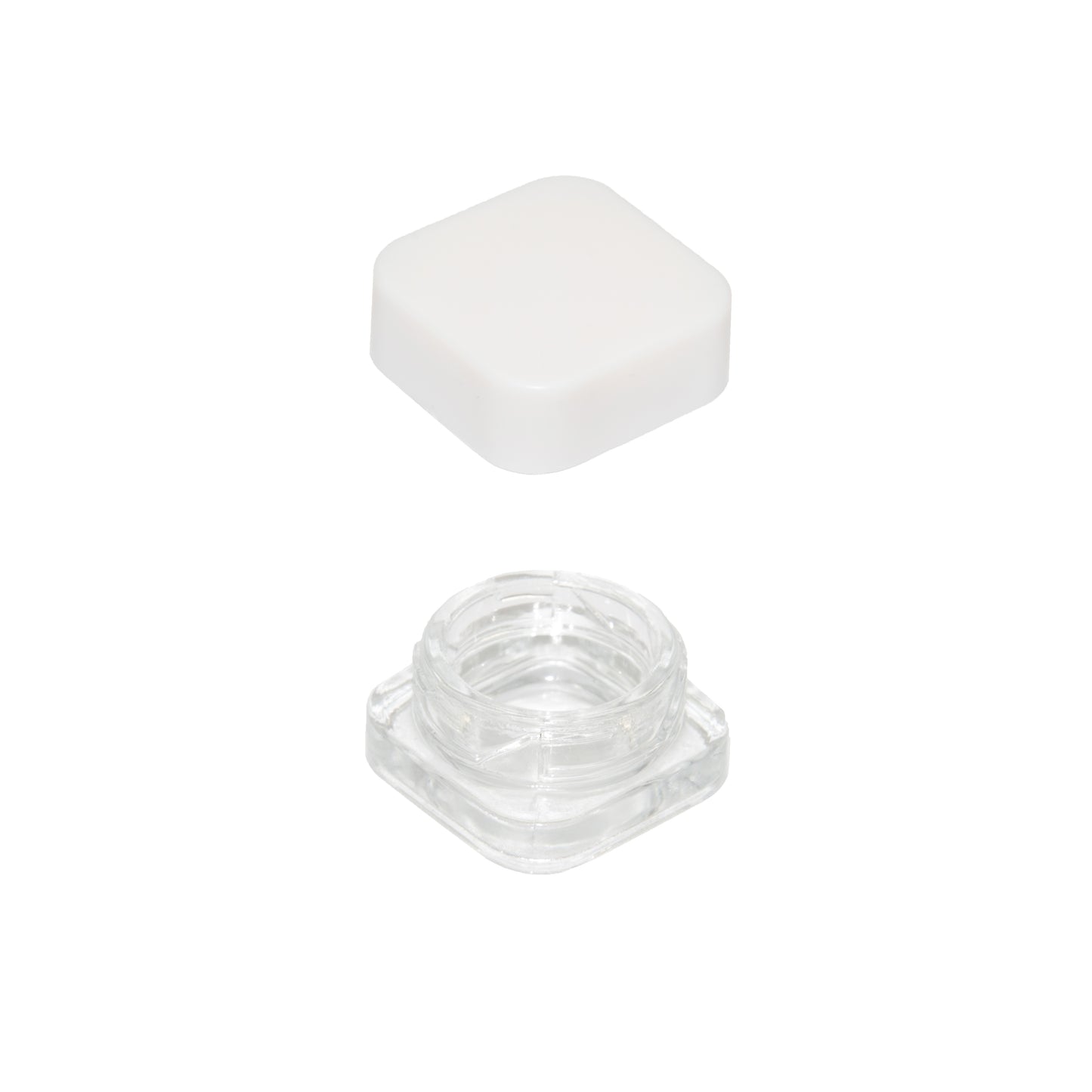 5 ML Square Glass JAR Child Resistant White Lid Per 50 Pcs