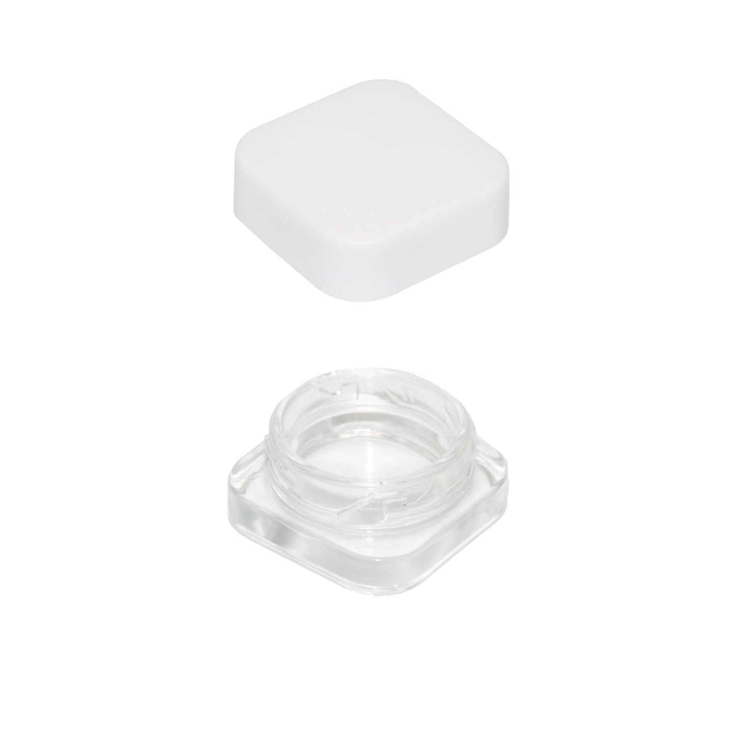 9 ML Square Glass Jar Child Resistant White Lid Per 50 Pcs