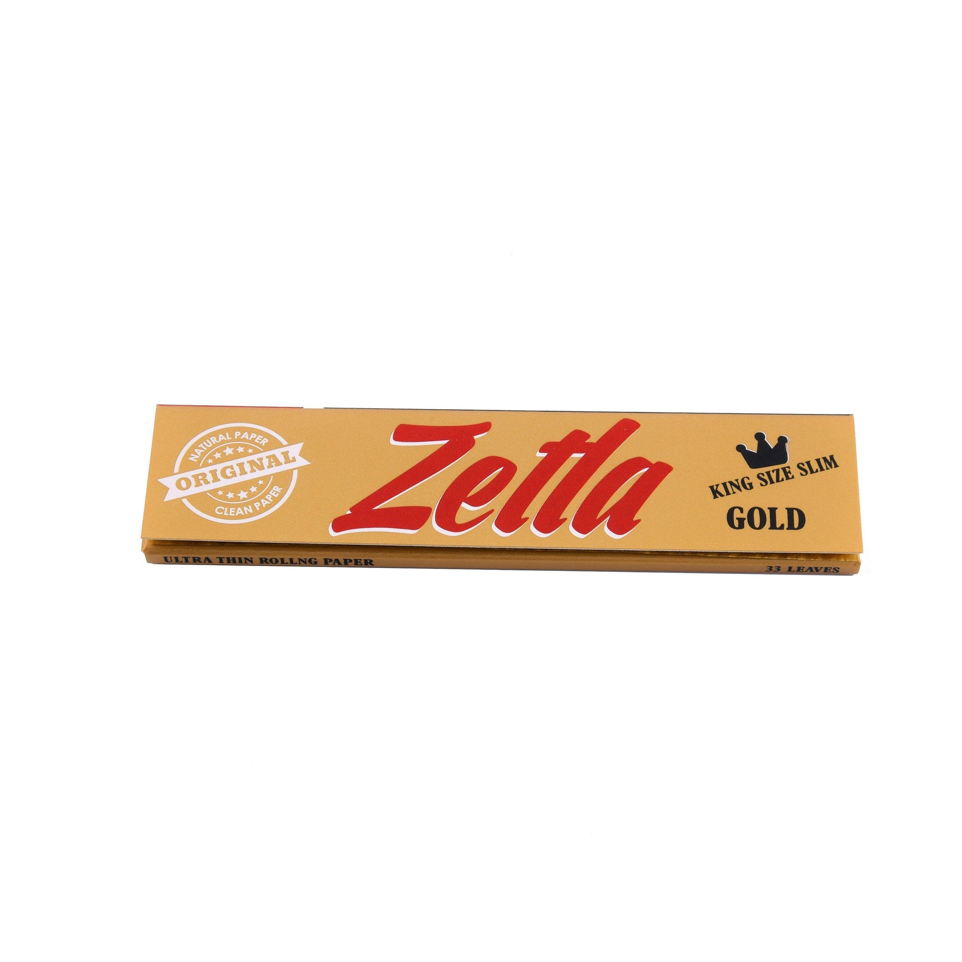 Zetla Rolling Papers Gold King Size Slim (100 Packs) + Zetla Filtertips Orange (100 Pcs) - Zetla