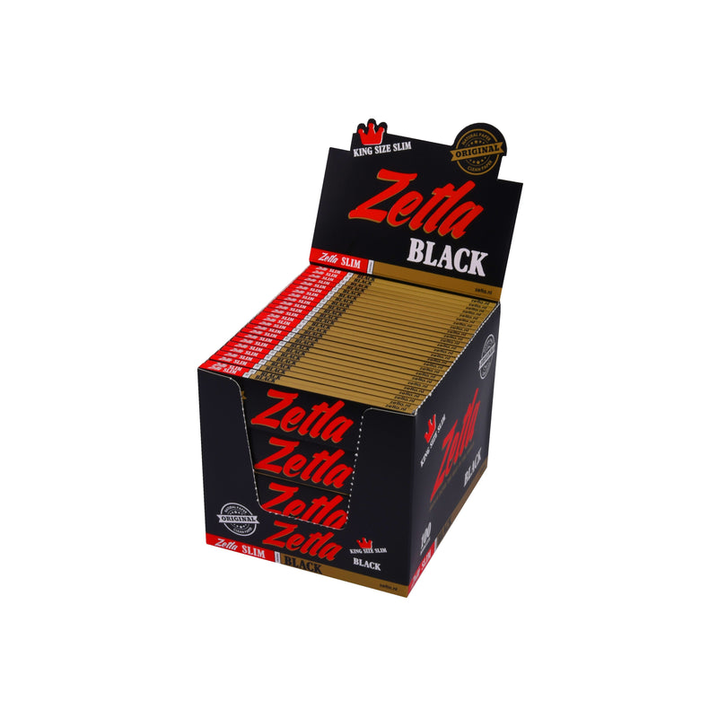 Zetla Rolling Papers Black King Size Slim (100 Packs) - Zetla