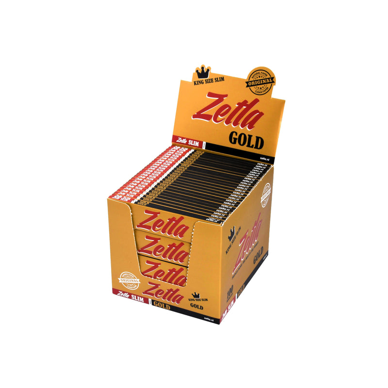 Zetla Rolling Papers Gold King Size Slim (100 Packs) - Zetla