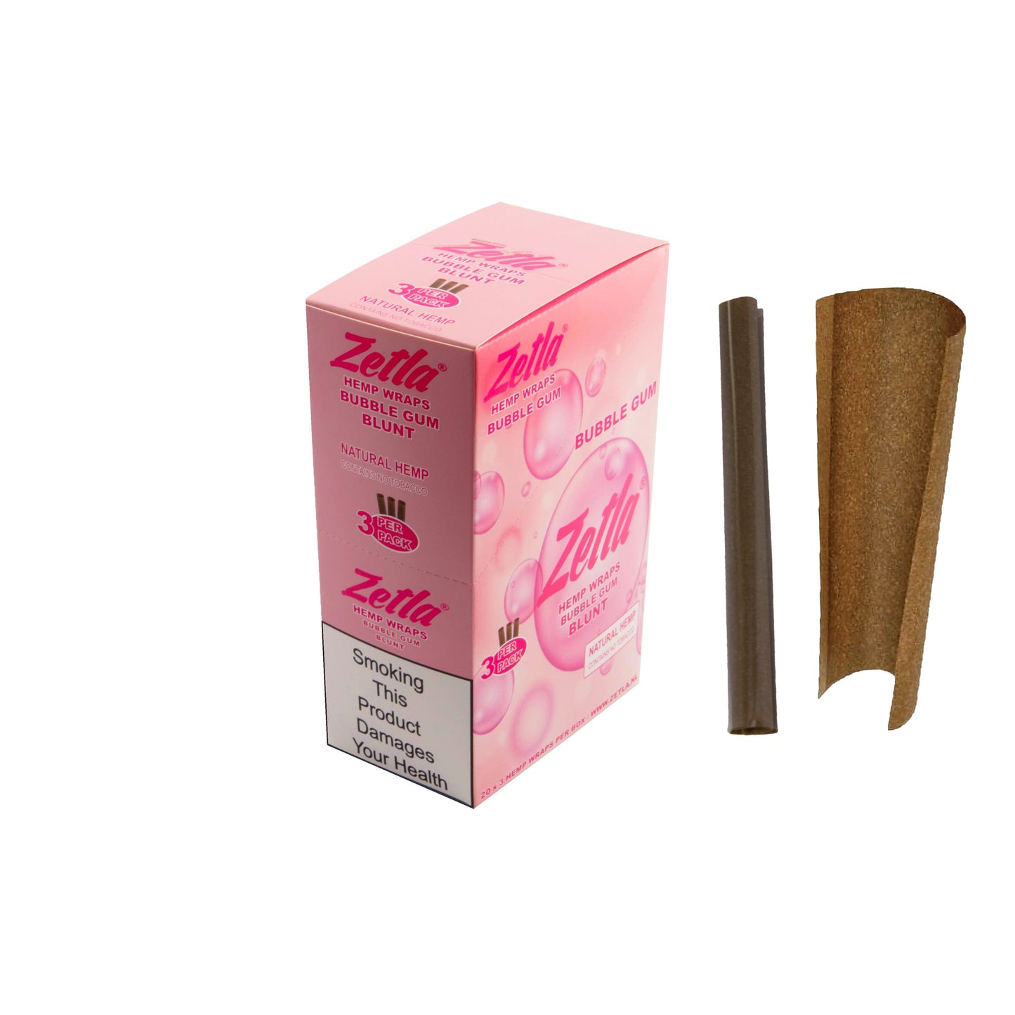 Zetla Hemp Wraps Bubble Gum ( 1 Packs / 3 Blunt ) - Zetla