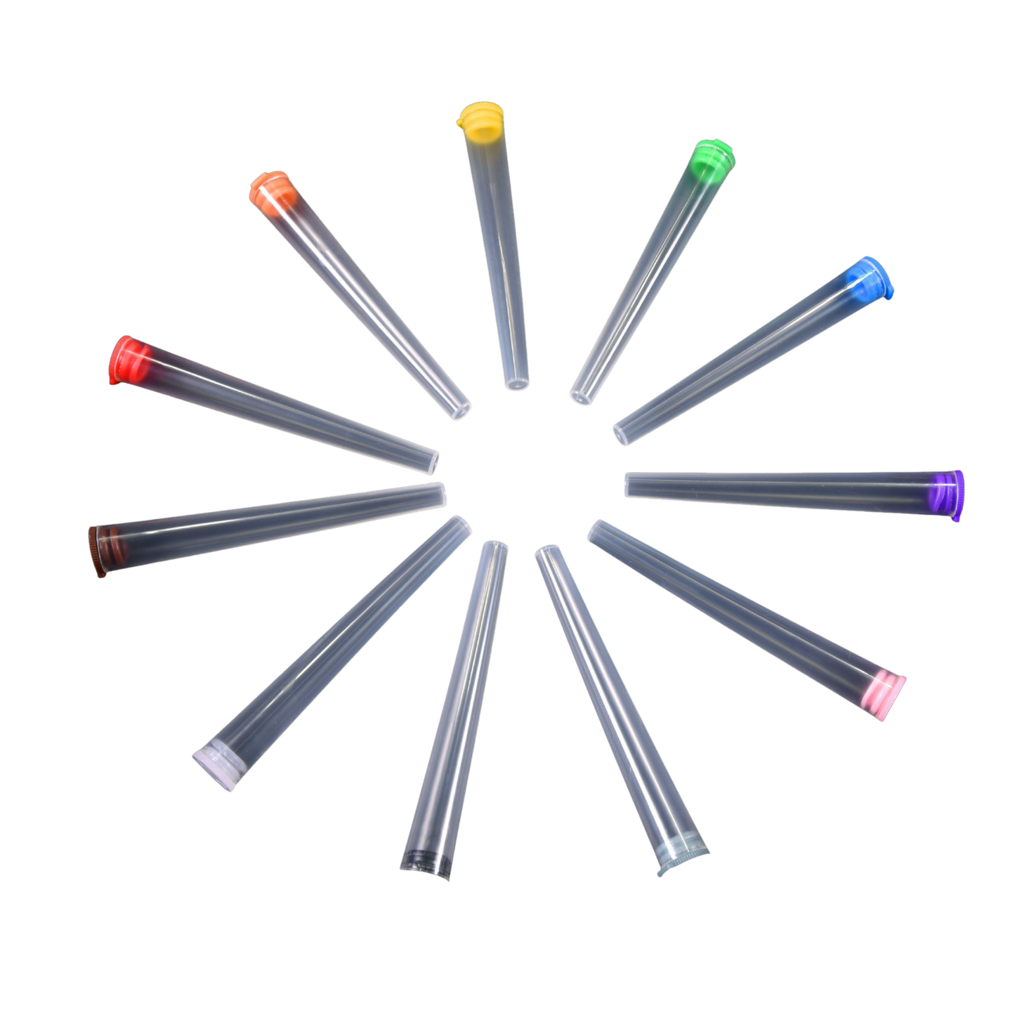 Zetla Soft Joint Tubes 112mm – Clear PP Airtight Joint Case with Color Caps | 250-Pcs