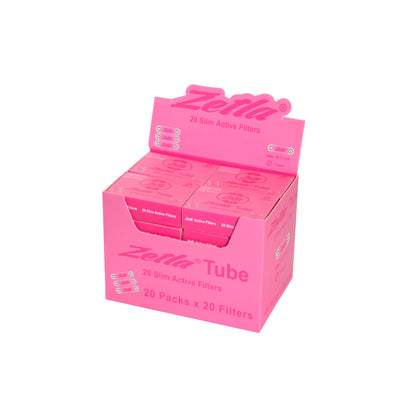 Zetla Slim Active Filters Pink – Cleaner, Cooler Smoke with a Stylish Twist (7 mm, 20 Pack)