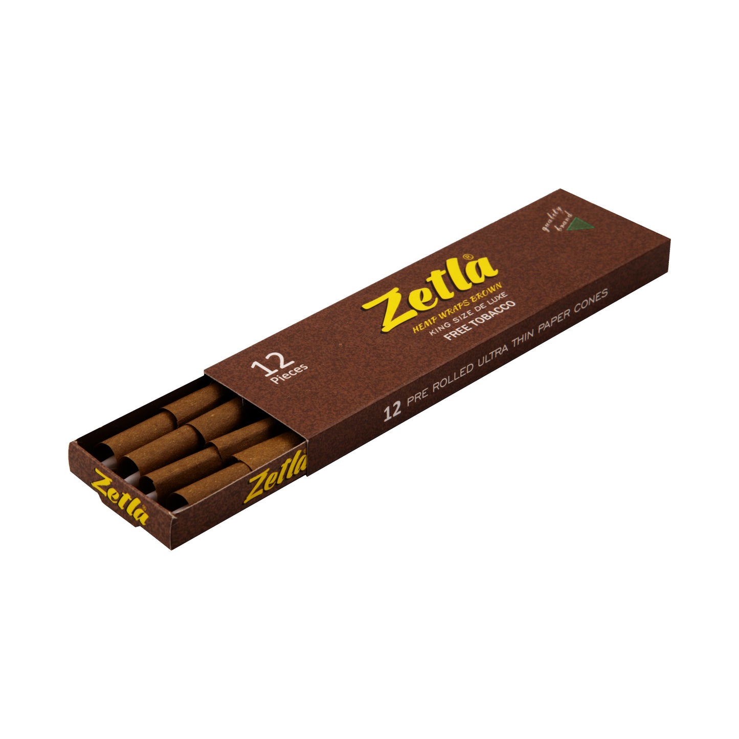 Zetla Pre Rolled Cones Hemp Wraps Brown Natural King Size Deluxe 12/14