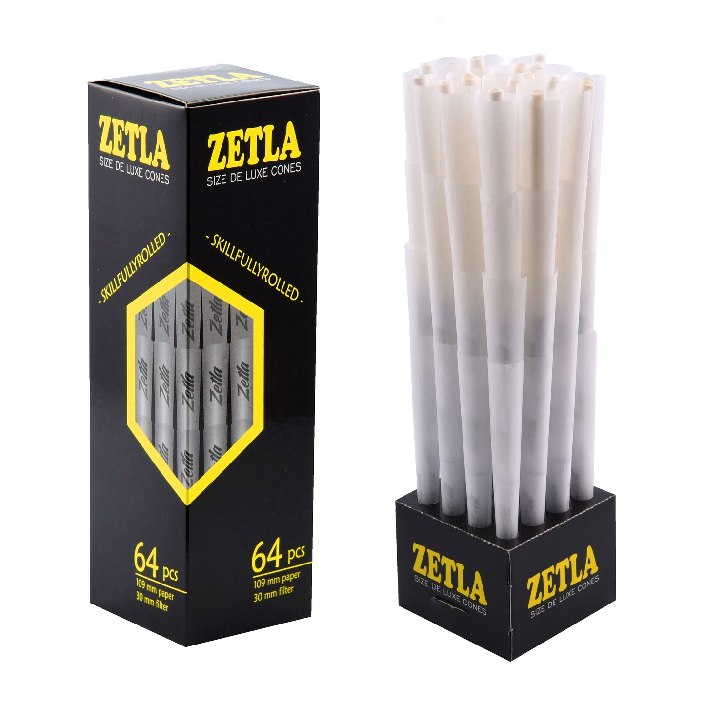 Conos Pre Enrollados Zetla King Size De Luxe (64 Pcs)
