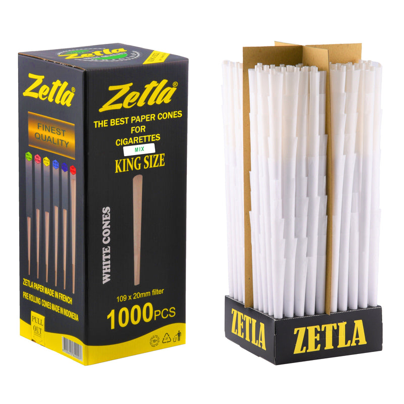 Pre Rolled Cones Zetla King Size With Logo ( Mix ) 1000 Pcs - Zetla