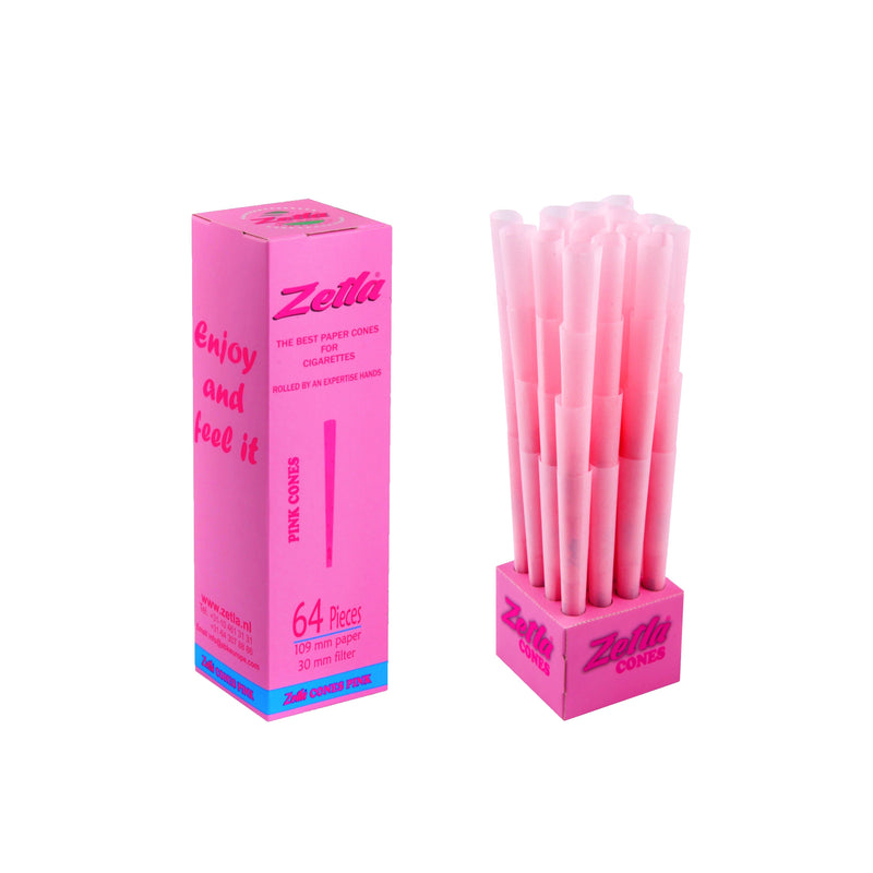 Pre-Rolled Cones Zetla Pink De Luxe Size (64 Pcs) - Zetla