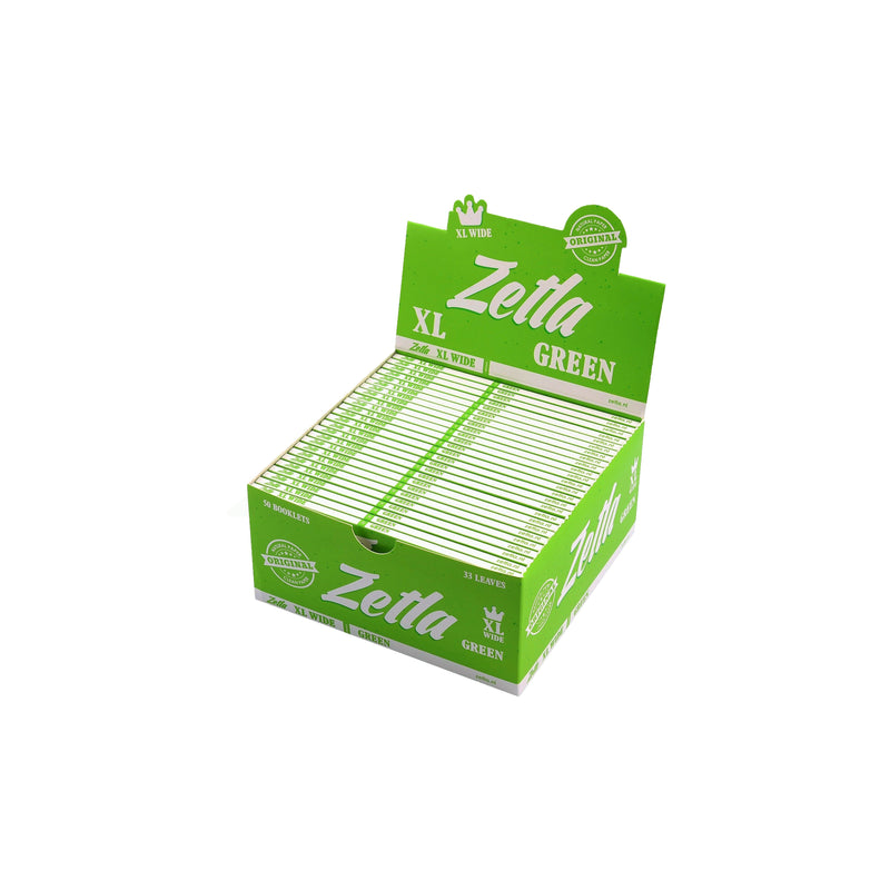 Zetla Rolling Papers Green XL Size Wide (50 Packs) - Zetla
