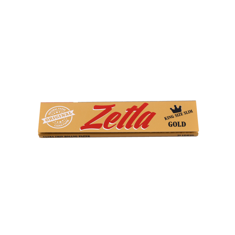 Zetla Rolling Papers Gold King Size Slim+ Filtertips Orange (100 Packs) - Zetla