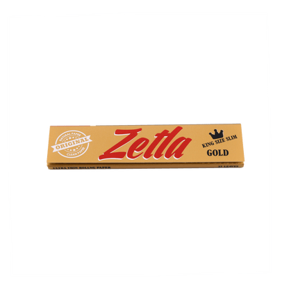 Zetla Rolling Papers Gold King Size Slim (100 Packs) + Zetla Filtertips Orange (100 Pcs) - Zetla