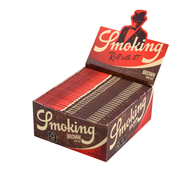 Rolling Papers Smoking Brown King Size Slim (50 Packs) - Zetla