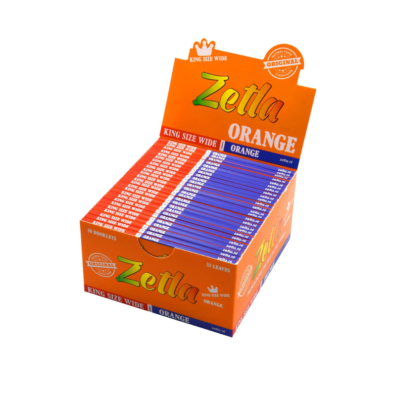Zetla Rolling Papers Orange King Size Wide (50 Packs) - Zetla