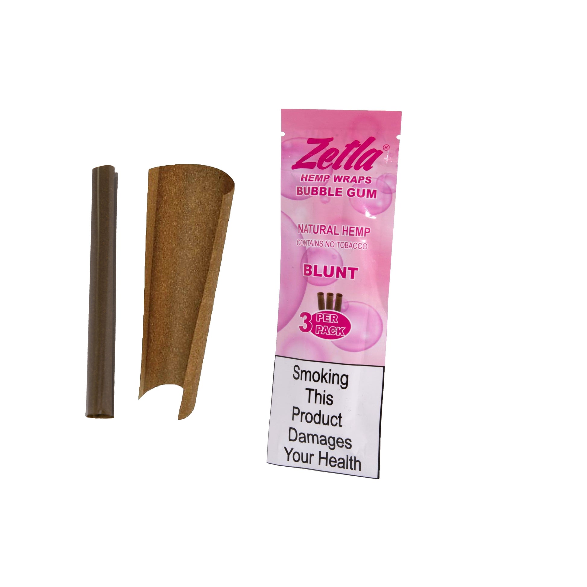 Zetla Hemp Wraps Bubble Gum ( 1 Packs / 3 Blunt ) - Zetla