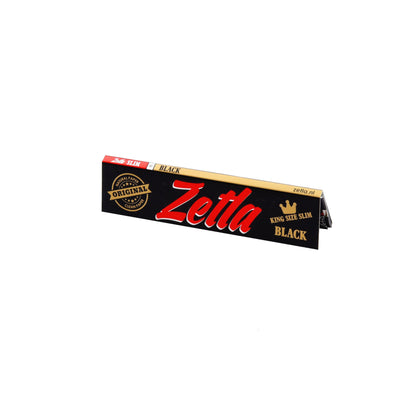 Zetla Rolling Papers Black King Size Slim (100 Packs) + Zetla Filtertips Black (100 Pcs) - Zetla