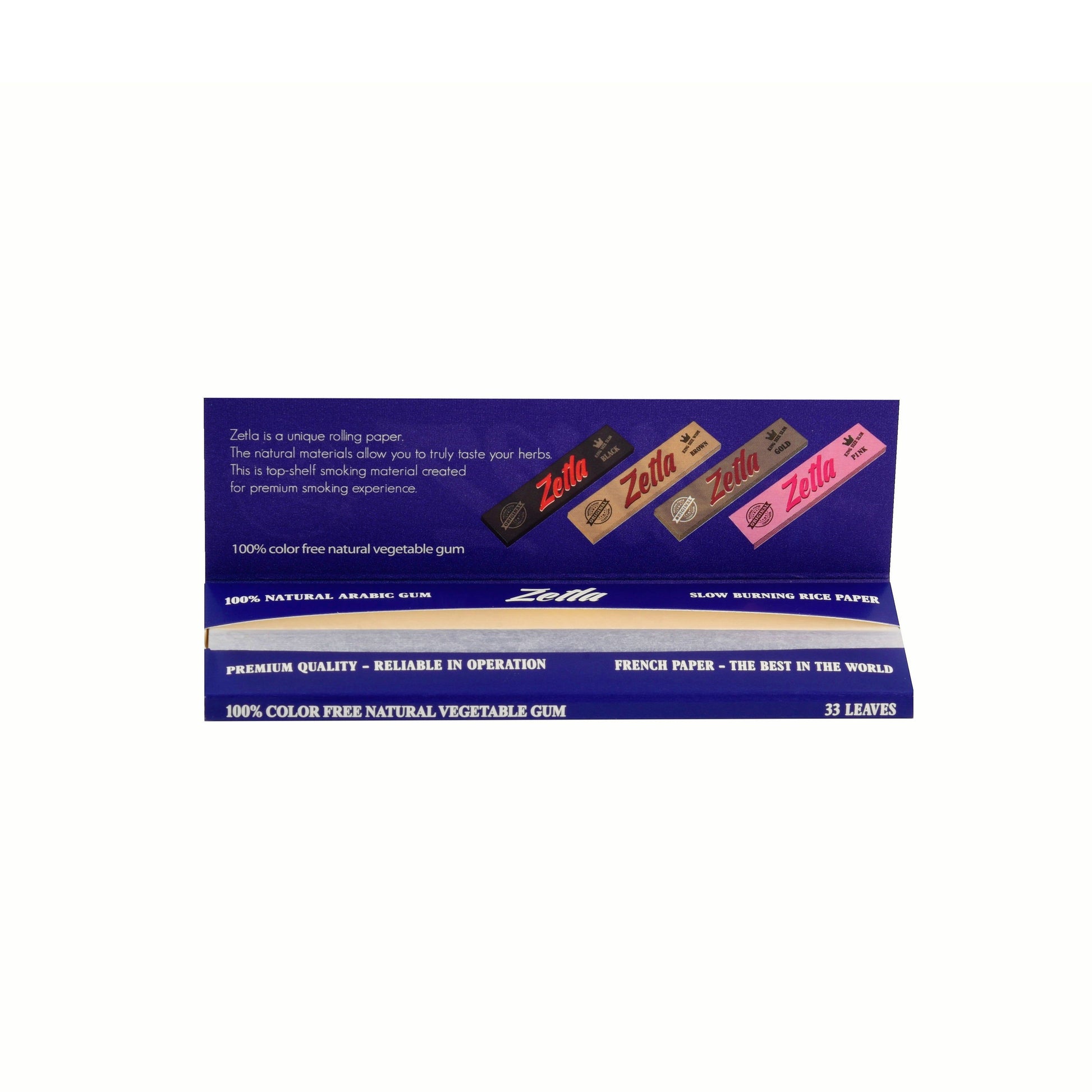 Zetla Rolling Papers Blue King Size Wide (100 Packs) + Zetla Filtertips Blue (100 Pcs) - Zetla