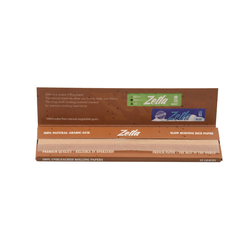 Zetla Rolling Papers Brown XL Size Wide (50 Packs) - Zetla