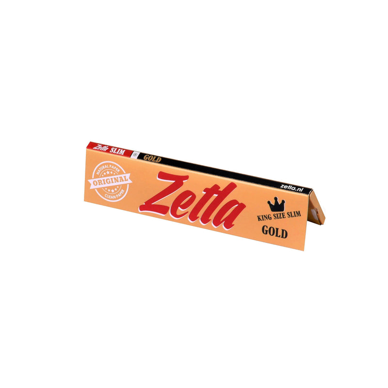 Zetla Rolling Papers Gold King Size Slim (100 Packs)