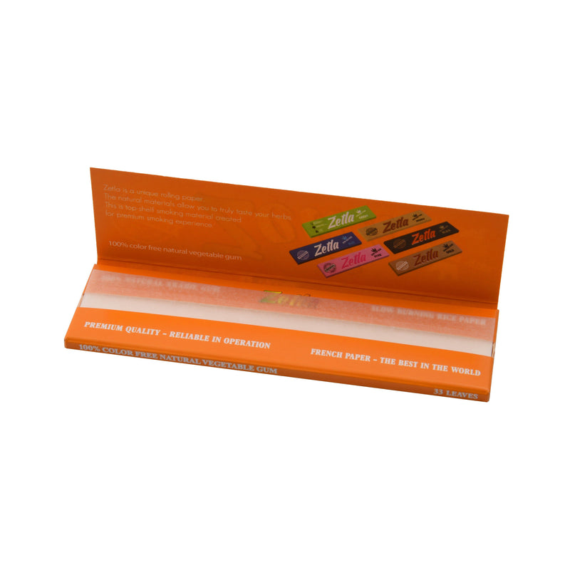Zetla Rolling Papers Orange King Size Wide (50 Packs) - Zetla