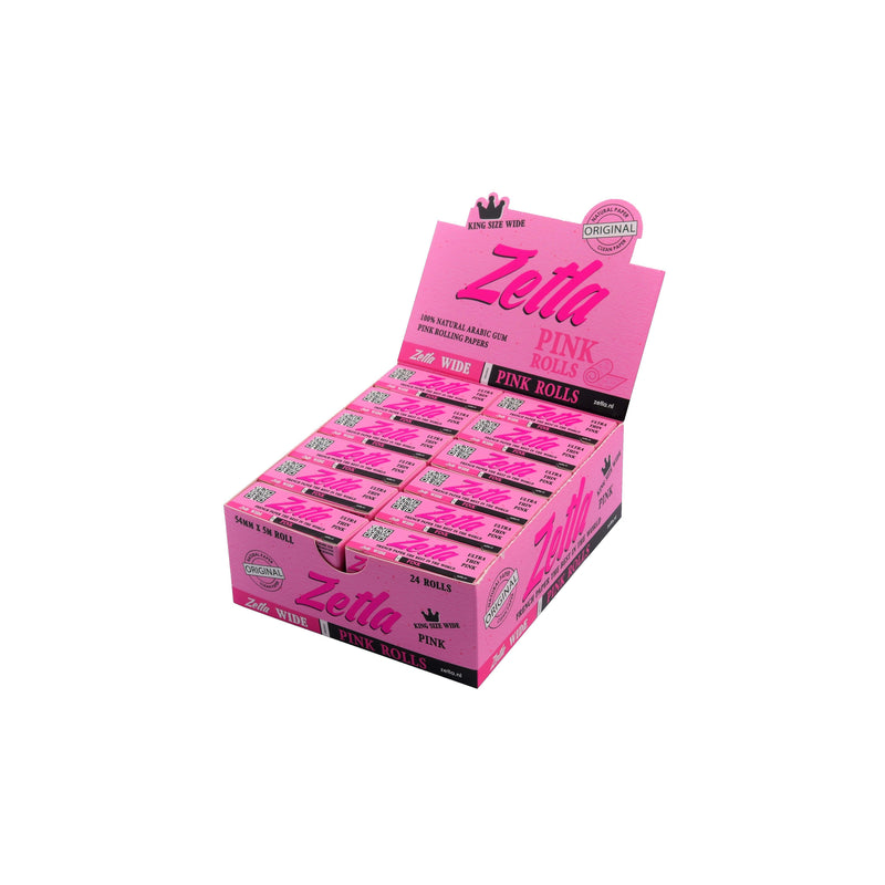 Zetla Rolling Papers Pink Rolls K/S wide (24 Packs) - Zetla