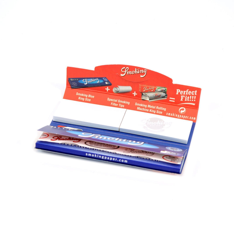 Rolling Papers Smoking Blue + Filters K.S Regular (24 Packs) - Zetla