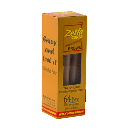 Pre Rolled Cones Zetla Brown King Size Deluxe (64 Pcs) - Zetla