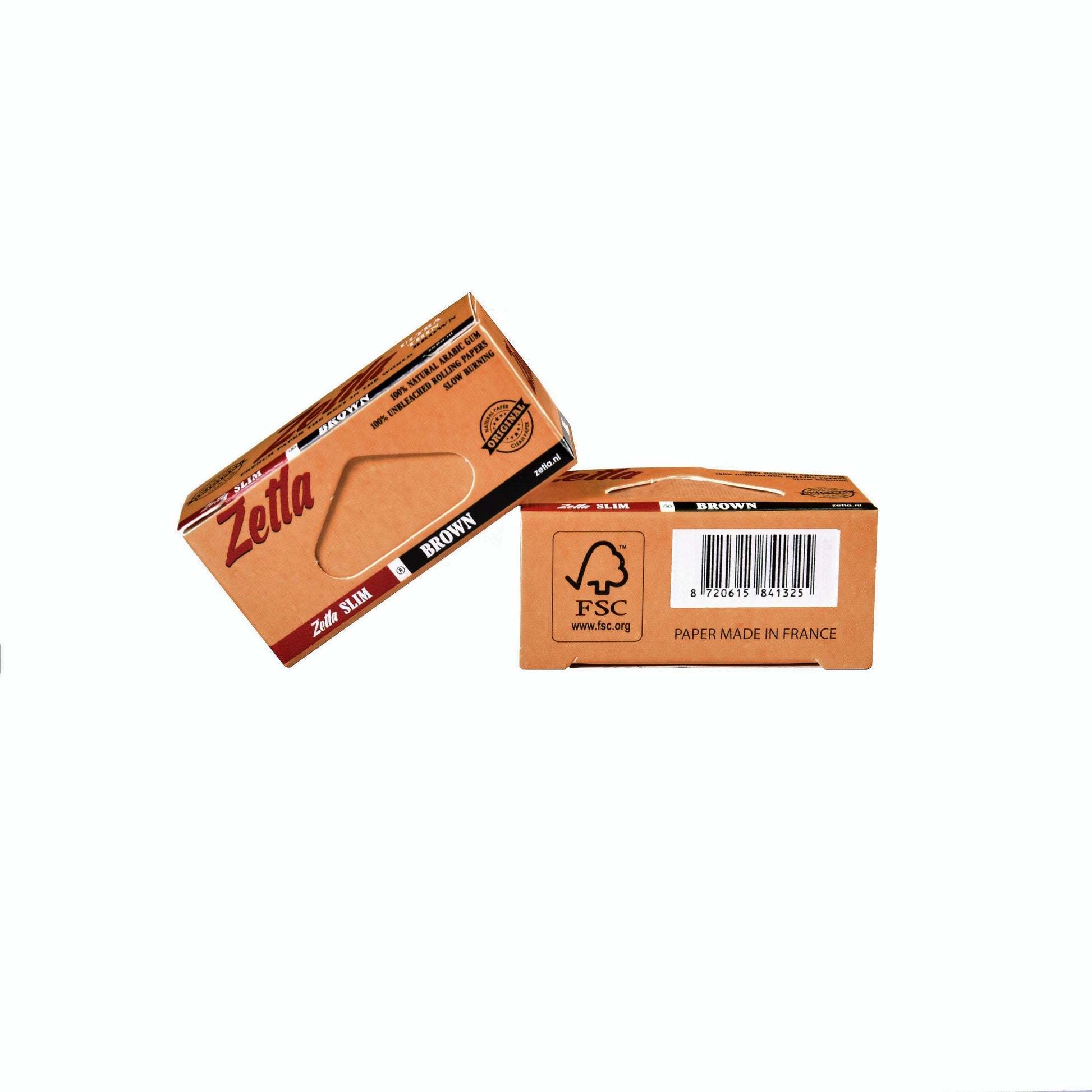 Zetla Rolling Papers Brown Rolls K/S Slim (24 Packs) - Zetla