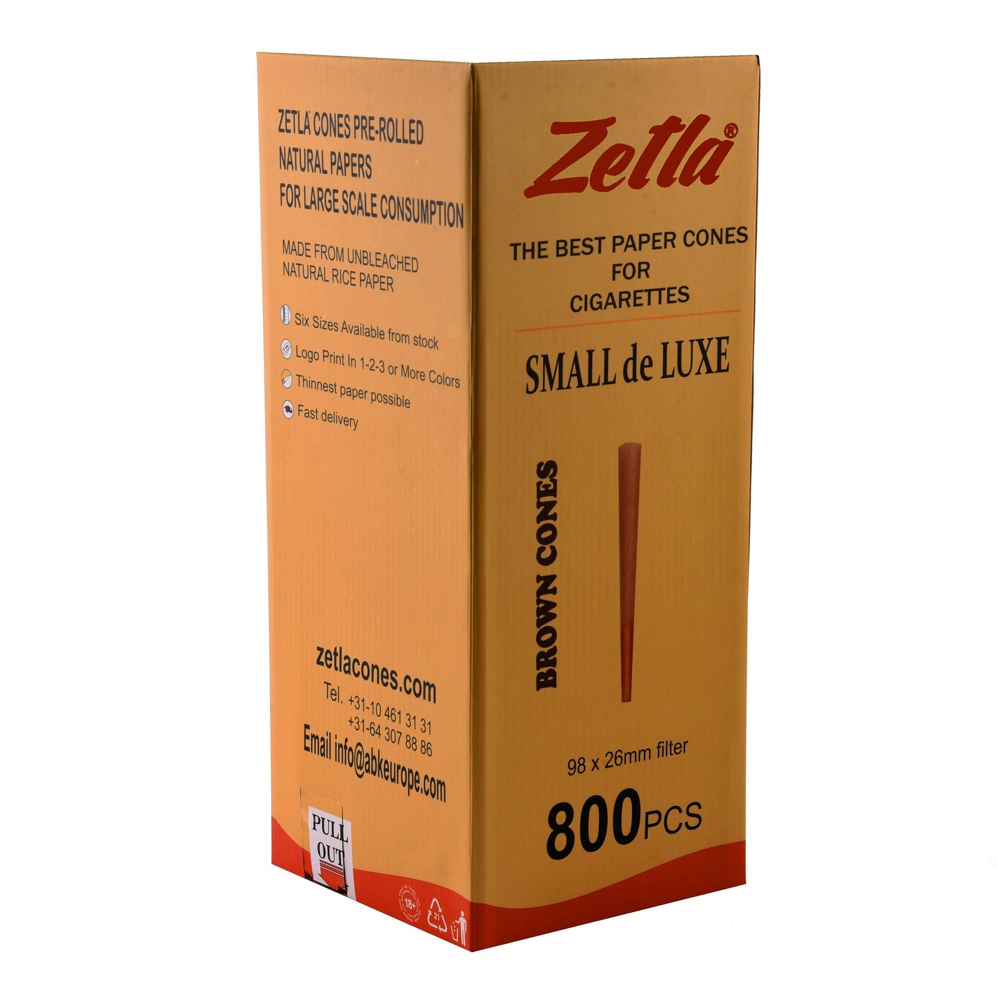 Pre Rolled Cones Zetla Brown Small De Luxe (800 Pcs) - Zetla