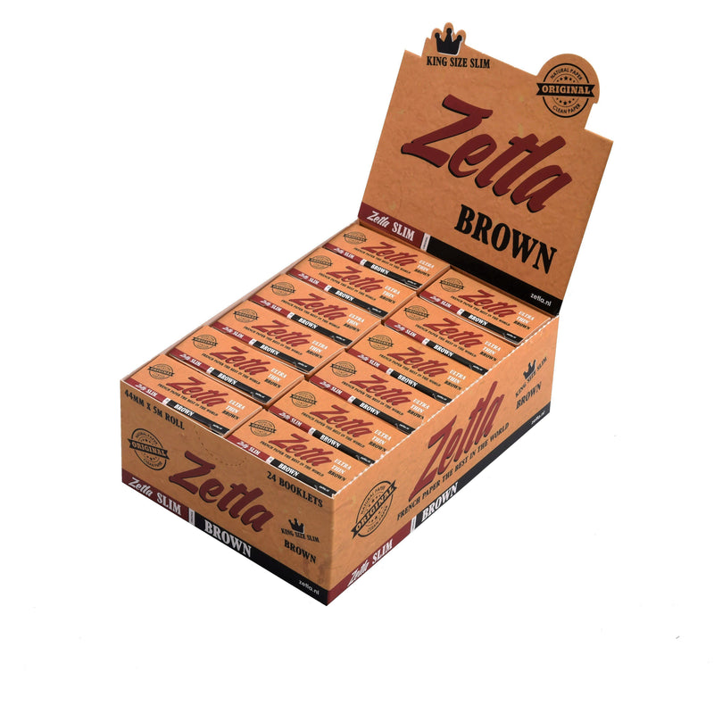 Zetla Rolling Papers Brown Rolls K/S Slim (24 Packs) - Zetla