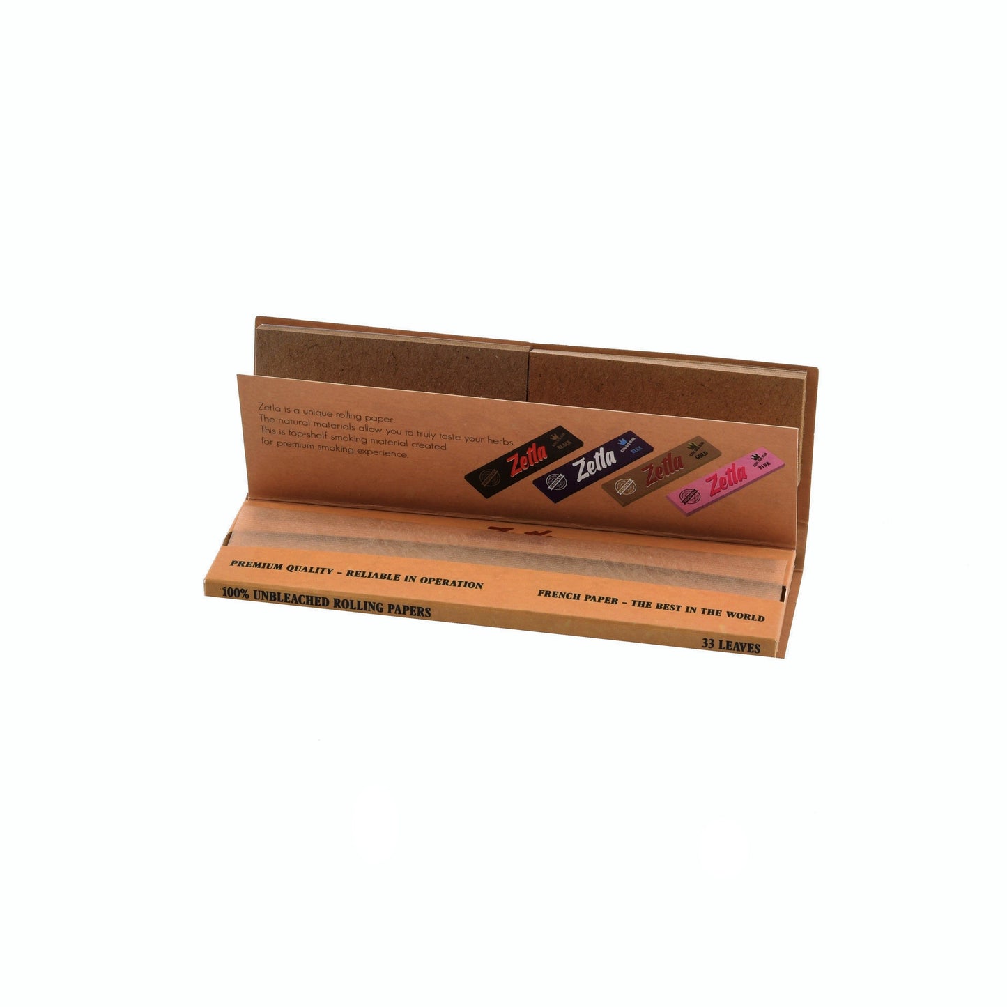 Zetla Rolling Papers Brown + Filters Wide (26 Packs) - Zetla