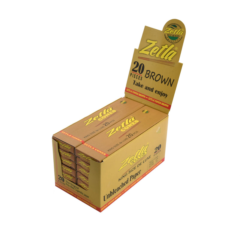 Pre Rolled Cones Zetla Brown King Size Deluxe (20 Pcs) - Zetla