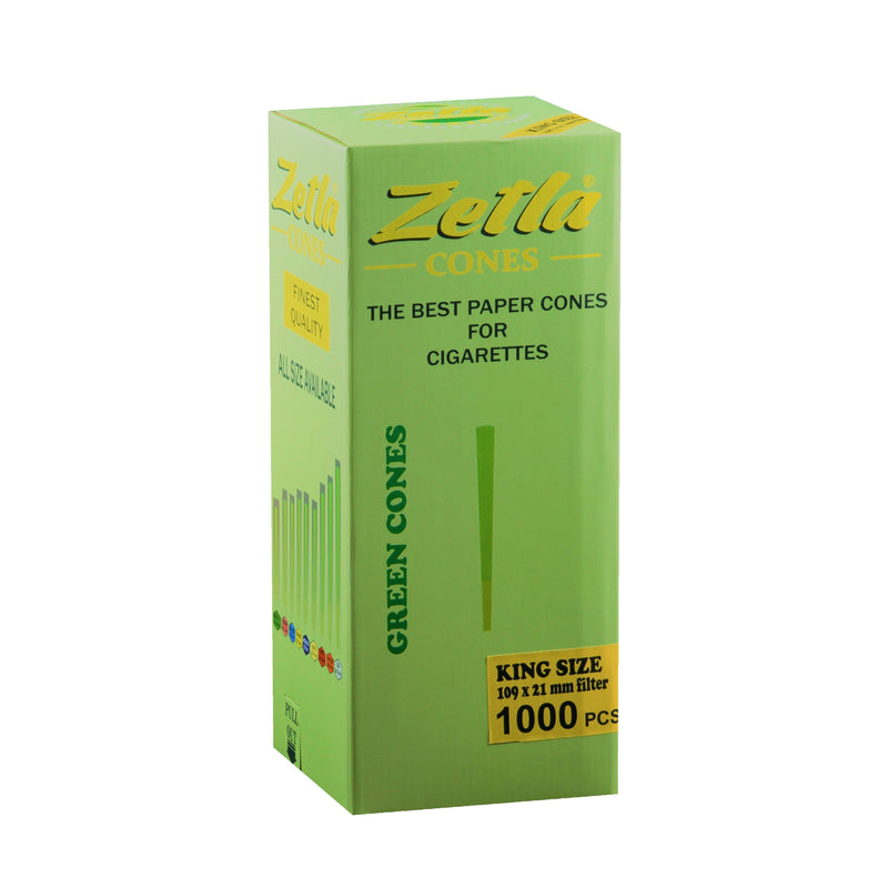 Pre-Rolled Cones Zetla Green King Size (1000 Pcs) - Zetla