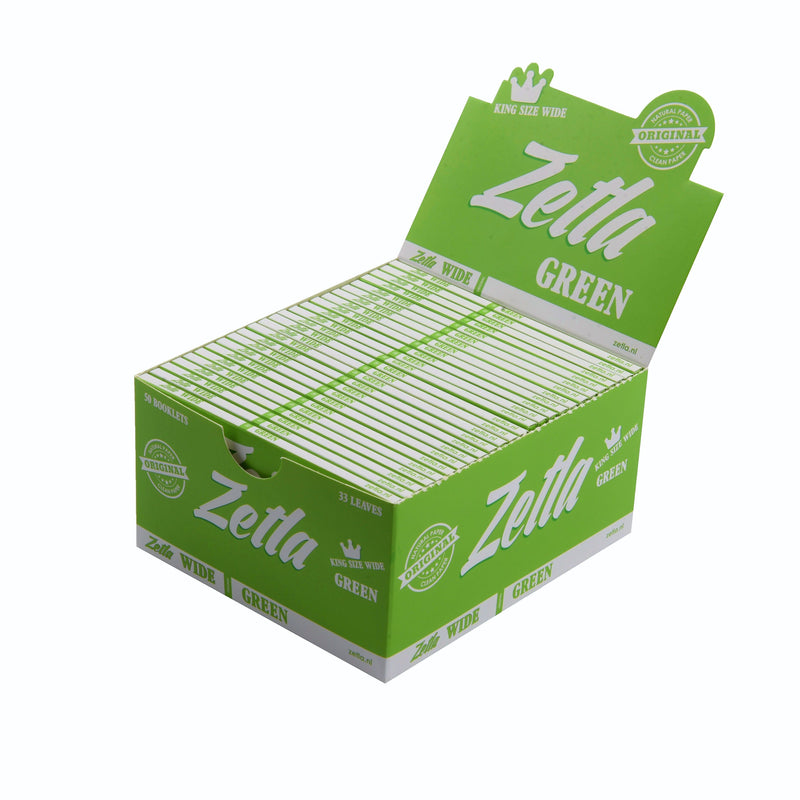 Zetla Rolling Papers Green King Size Wide (50 Packs) - Zetla