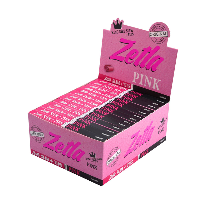 Papier à Rouler Long ROSE SUR Rouleau 5 Mètres + Pointes Jumbo Pink Slim  Rolls 5m +