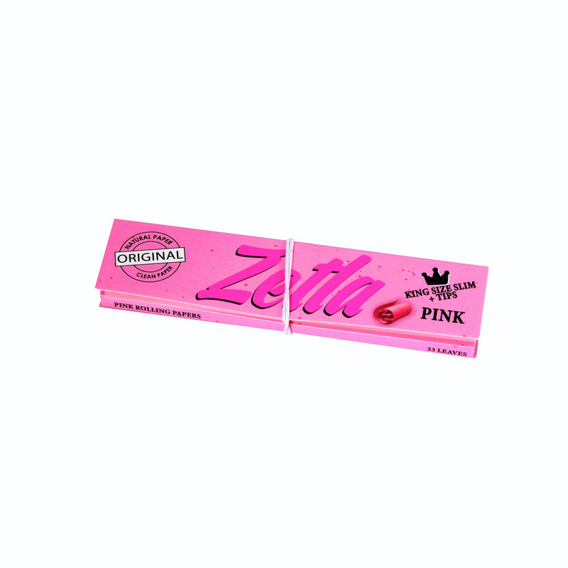 Zetla Rolling Papers Pink + Filters Slim (26 Packs) - Zetla