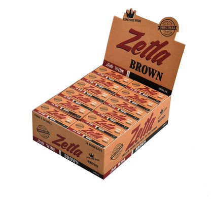 Zetla Rolling Papers Brown Rolls K/S Wide (24 Packs) - Zetla